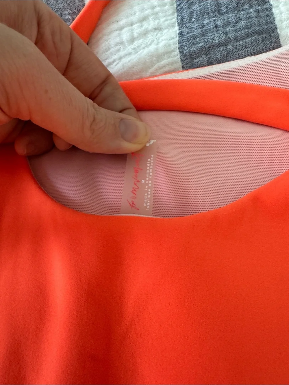 FP Movement by Free People Neon Orange Crossback One-Piece